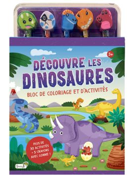 DÉCOUVRE LES DINOSAURES BLOC COLORIAGE ET ACTIVITES + 5 CRA