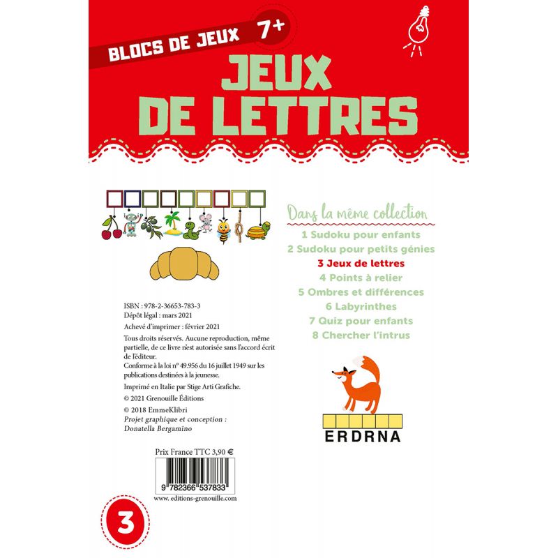 LIVRE JEUX DE LETTRES